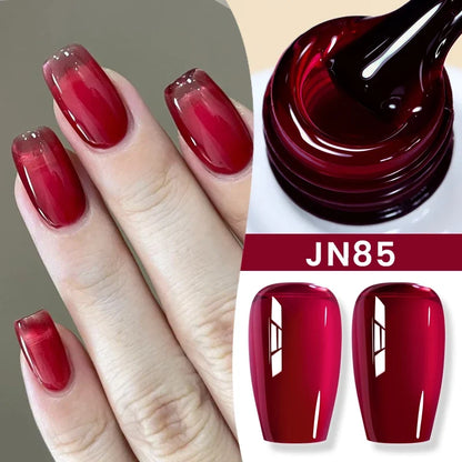 BORN PRETTY Jelly Nude Gel Nail Polish 10ml Light Pink Peach Translucent Color UV Light Cure Gel Varnish Nail Art DIY at Home