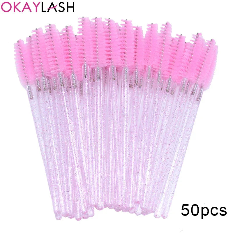 100pcs For Eyelash Extension Makeup Disposable Eyelash Brushes Spoolies Micro Lash Mascara Wands Combs Wholesale