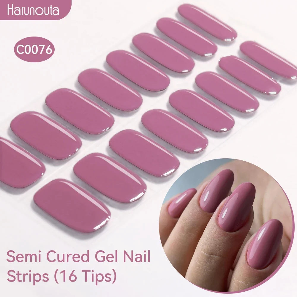 Gradient Auroras Semi Cured Gel Nail Strips Sparkly Shinning DIY Gel Polish Stickers for Nails Works with UV/LED Nail Lamps