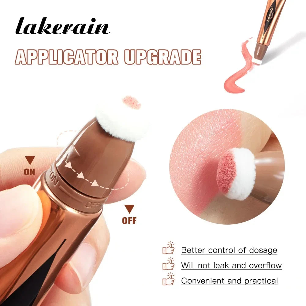 Multifunctional Makeup Pen Liquid Blush Bronzer Contouring Highlighter Pearlescent Fine Flash Sponge Tip Beauty Cosmetics Stick