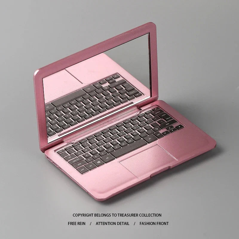 Creative Portable Mini Computer Mirror Foldable Laptop Shape Makeup Mirror High Quality Pocket Mirror Beauty Makeup Mirror