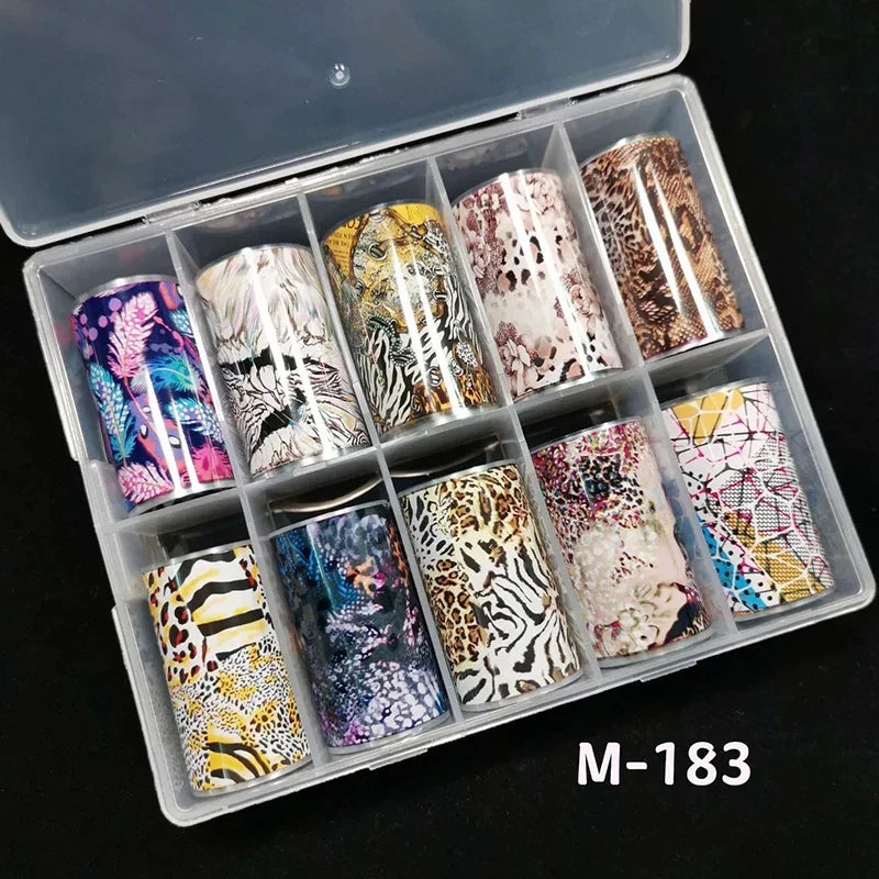 Neon Jelly Animal Nail Foils for Transfer Paper Stickers Sliders Adhesive Wraps DIY Water Leopard Print Nail Art Decorations