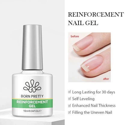 BORN PRETTY Jelly Nude Gel Nail Polish 10ml Light Pink Peach Translucent Color UV Light Cure Gel Varnish Nail Art DIY at Home