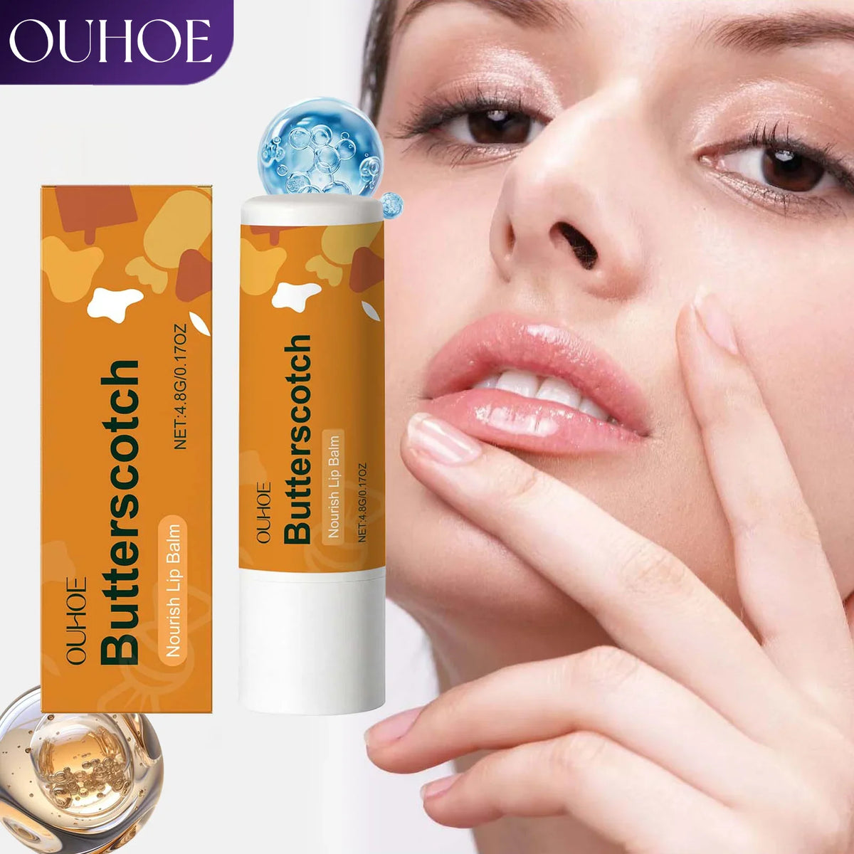 Caramel Milk Flavor Lip Balm Moisturizing Lip Care Hydrating Balm for Dry Chapped Lips Long Lasting Moisture Velvety Smooth