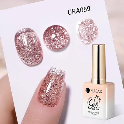 UR SUGAR 15ml Fiber Rubber Base Gel Upgrade Broken Nail Repaired Fiberglass Clear Quick Building UV Construction Gel Soak Off