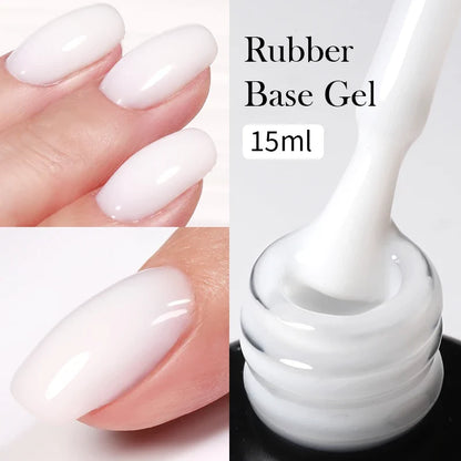 BORN PRETTY Milky Jelly Rubber Base Gel for Gel Nail Polish 15ml Russian Self-leveling Nude Color Soak Off Semi Permanent UV Gel