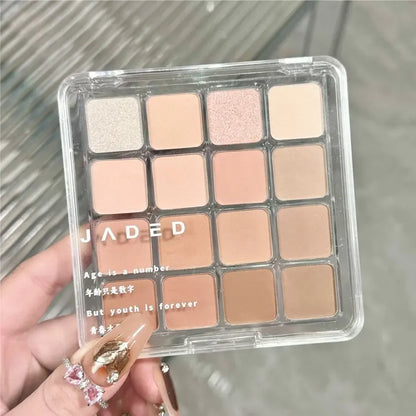 16 Colors Matte Eyeshadow New Square Eyeshadow Palette Matte Pearl Sequins Blush Eyeshadow Brighten Complexion