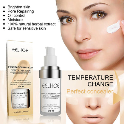 EELHOE Color Changing Liquid Foundation Moisturizing Waterproof No Creasing No Separation Concealer Makeup Products Wholesale