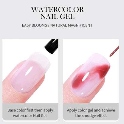 BORN PRETTY 10ml Clear Blooms Gel Polish UV LED Soak Off Nail Art Polish for Spreading Effect Marble Nail Polish Gel Painting