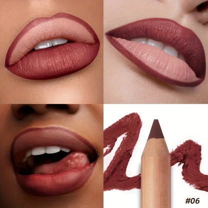Matte Lip Liner- Long-Lasting, Easy to Color, Includes Sharpener - Perfect for a Flawless Finish! Pudaier Lip Contour 2.0