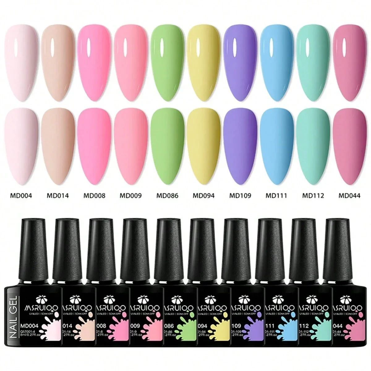 10pc Nail Gel Polish Set HEMA FREE All-Season Nails DIY Nail Art UV/LED Painting Vernis Manicure Kit Long Lasting Hybrid Gel