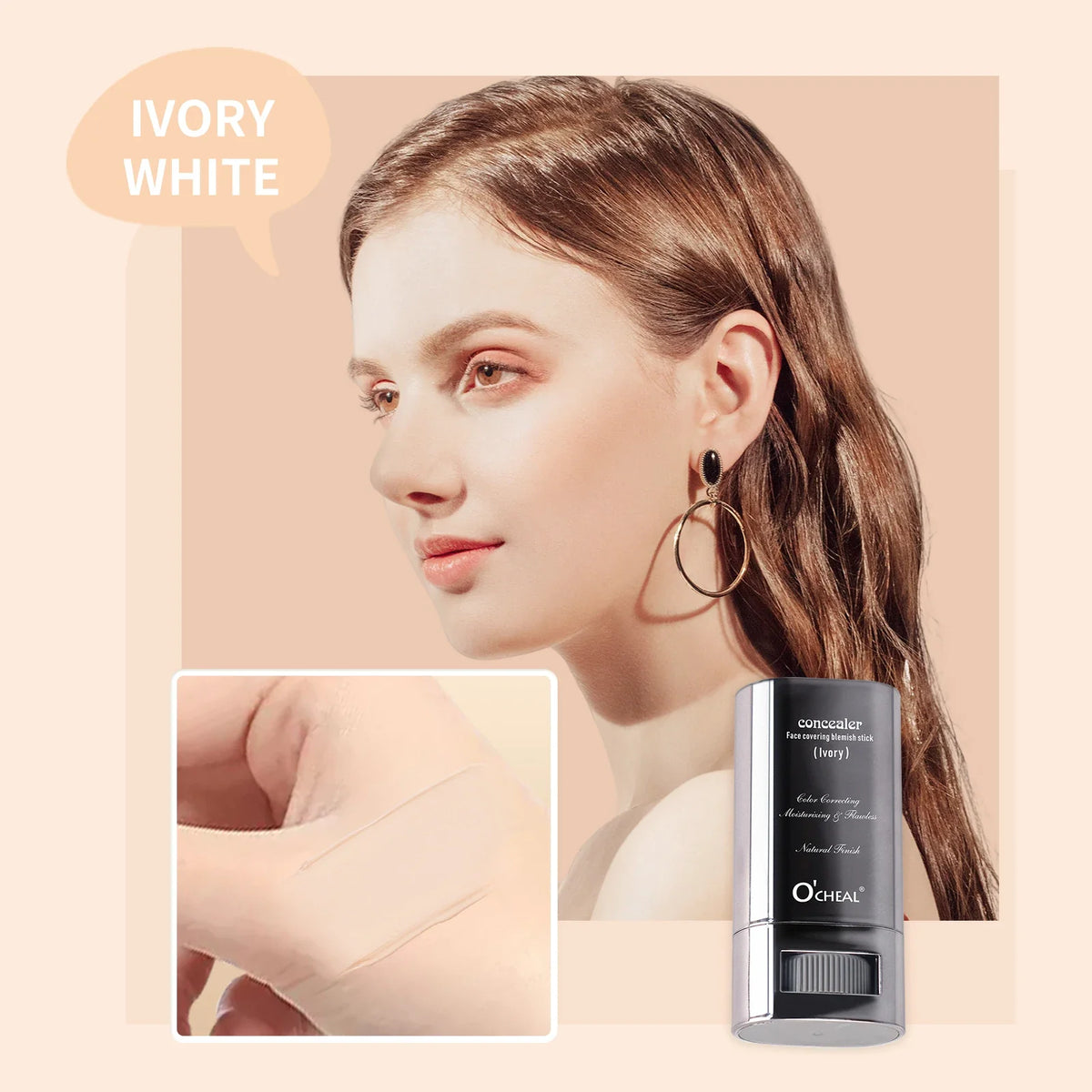 Ocheal Face Foundation Contour Stick Long-wear Lightweight Brighten Stick  Face Concealer Blemish Contouring Beauty Makeup