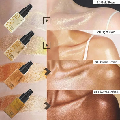 Diamond Liquid Highlight Waterproof High Gloss Glitter Body Bronzer Highlight Long-lasting Wear Face Contour Illuminator Makeup