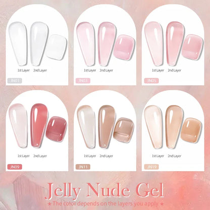 BORN PRETTY 250g Milky White Jelly Nude Gel Nail Polish Refilled Package Translucent Clear Semi Permanent Soak Off UV Gel