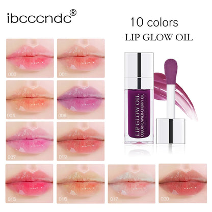 Hot Clear 6ml Crystal Jelly Moisturizing Lip Oil Plumping Lip Gloss Sexy Plump Lip Glow Oil Tinted Lip Plumper Lips Makeup