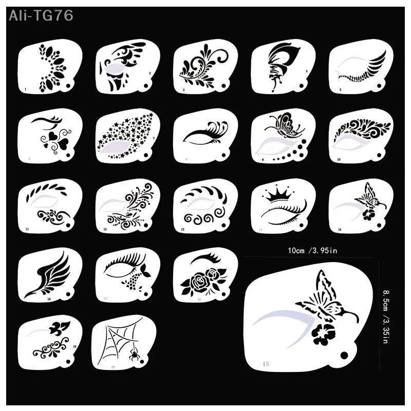 Professional Face Paint Stencils for Body Art Reusable Templates Easy to Use for Adults And Kids Party Makeup Tools