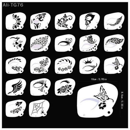 Professional Face Paint Stencils for Body Art Reusable Templates Easy to Use for Adults And Kids Party Makeup Tools