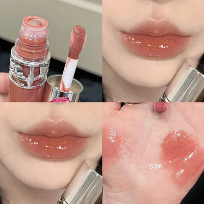 Transparent Moisturizing Lip Gloss Hydrating Drying Lips Mirror Lipstick Makeup Crystal Lip Oil Mirror Lip Glaze Tinted Plumper