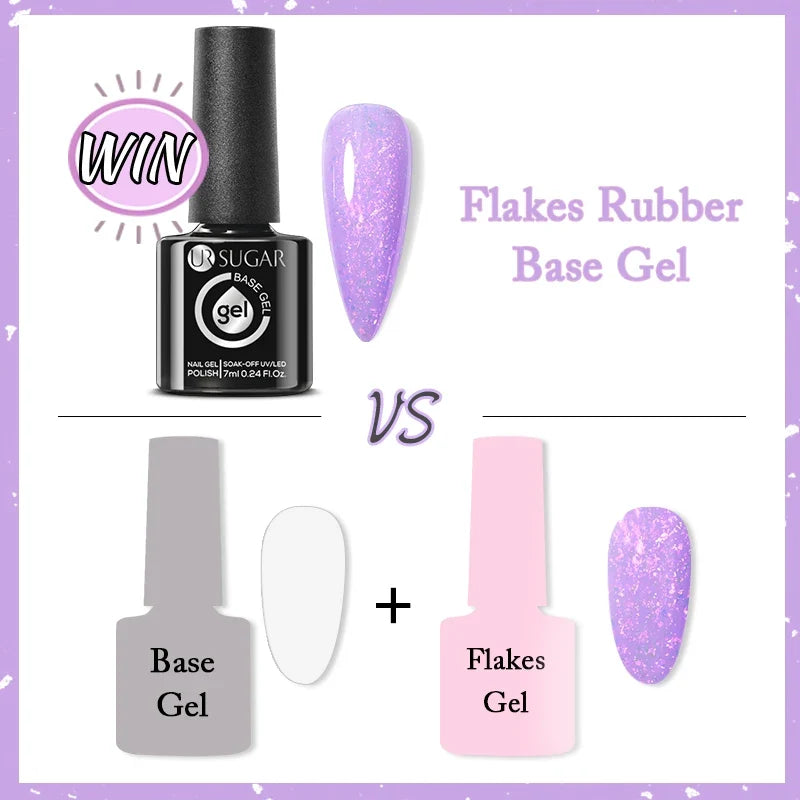 UR SUGAR 150g Rubber Base Gel Nail Polish Sparking Aurora Glitter Rubber Varnish Soak Off Semi permanent UV LED Gel Manicure