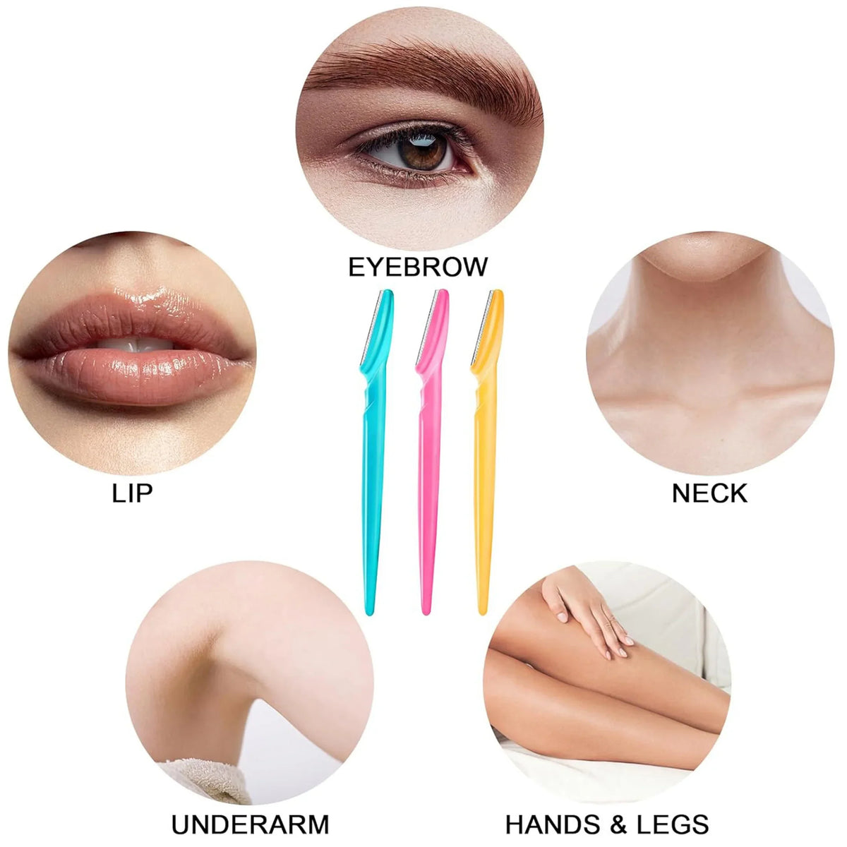 10/40Pcs Eyebrow Trimmer Face Blade Shaver Portable Eye Brow Epilation Hair Removal Safety Eyebrow Cutting Woman Makeup Tools