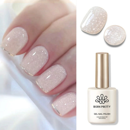 BORN PRETTY Milky Jelly Rubber Base Gel for Gel Nail Polish 15ml Russian Self-leveling Nude Color Soak Off Semi Permanent UV Gel