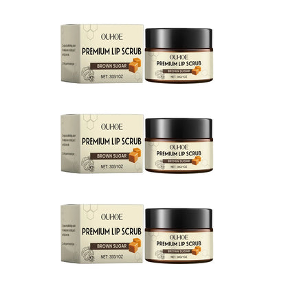 Brown Sugar Lip Scrub Gentle Exfoliating Dead Skin Removal Fade Lip Lines Moisturizing Nourishing Dry Chapped Lip Care 30g