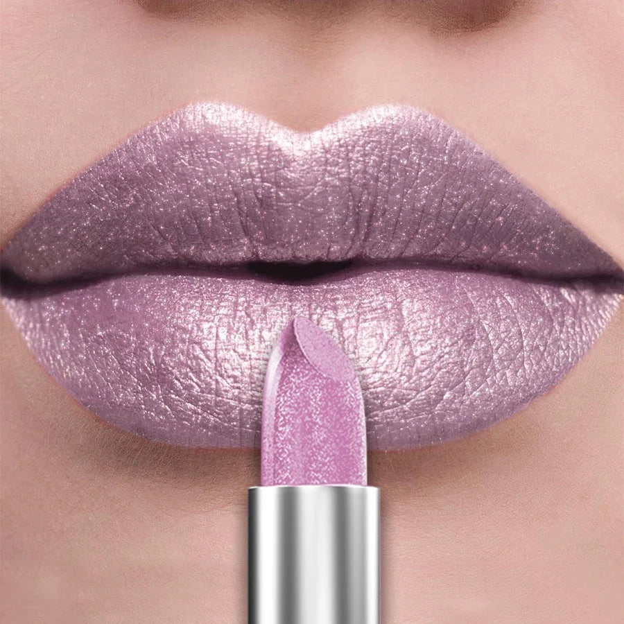 21Colors Bold & Intense Glitter Shiny Metallic Lipstick Pearlescent Lip Tint,Long Lasting Lip Senior Matte Lip Makeup Gifts for