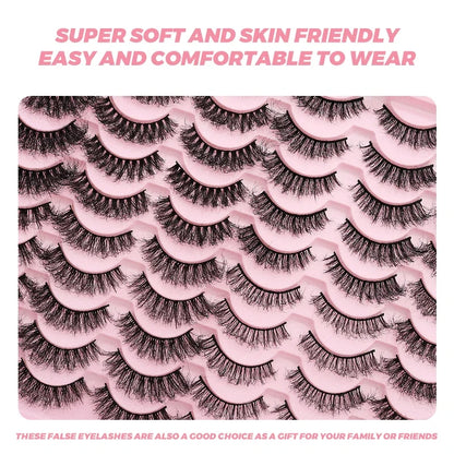 DINGSEN 40 pairs Volume Strip Lashes Faux Mink False Eyelashes Kit Cosmetics Soft Fake Volume Eyelash Extensions Wholesale