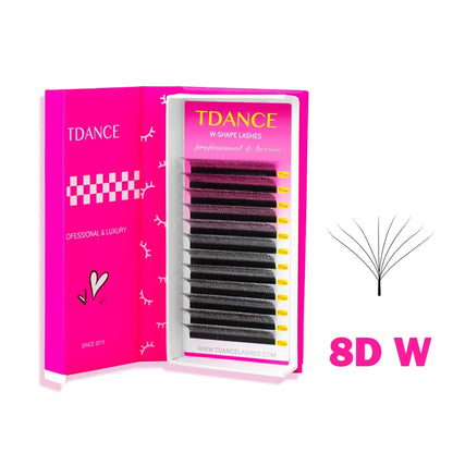 TDANCE W Shape Lash Soft Handmade 3d 4d 5d 6d 8d Premade Volume Fan C D 0.07MM Eyelashes Extension