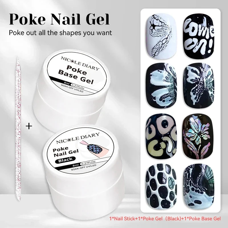 NICOLE DIARY White Non Stick Hand Extension Gel Nail Polish For 3D Shaping Carving Flower DIY Nail Art Extension Acrylic