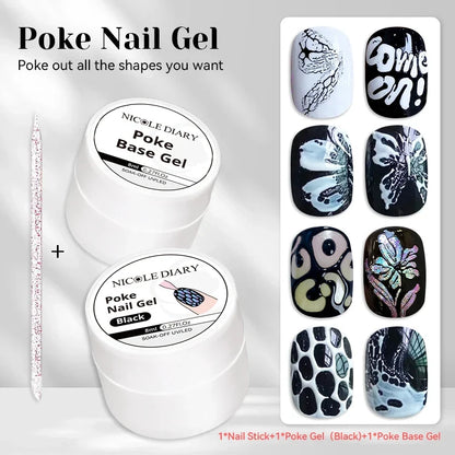 NICOLE DIARY White Non Stick Hand Extension Gel Nail Polish For 3D Shaping Carving Flower DIY Nail Art Extension Acrylic