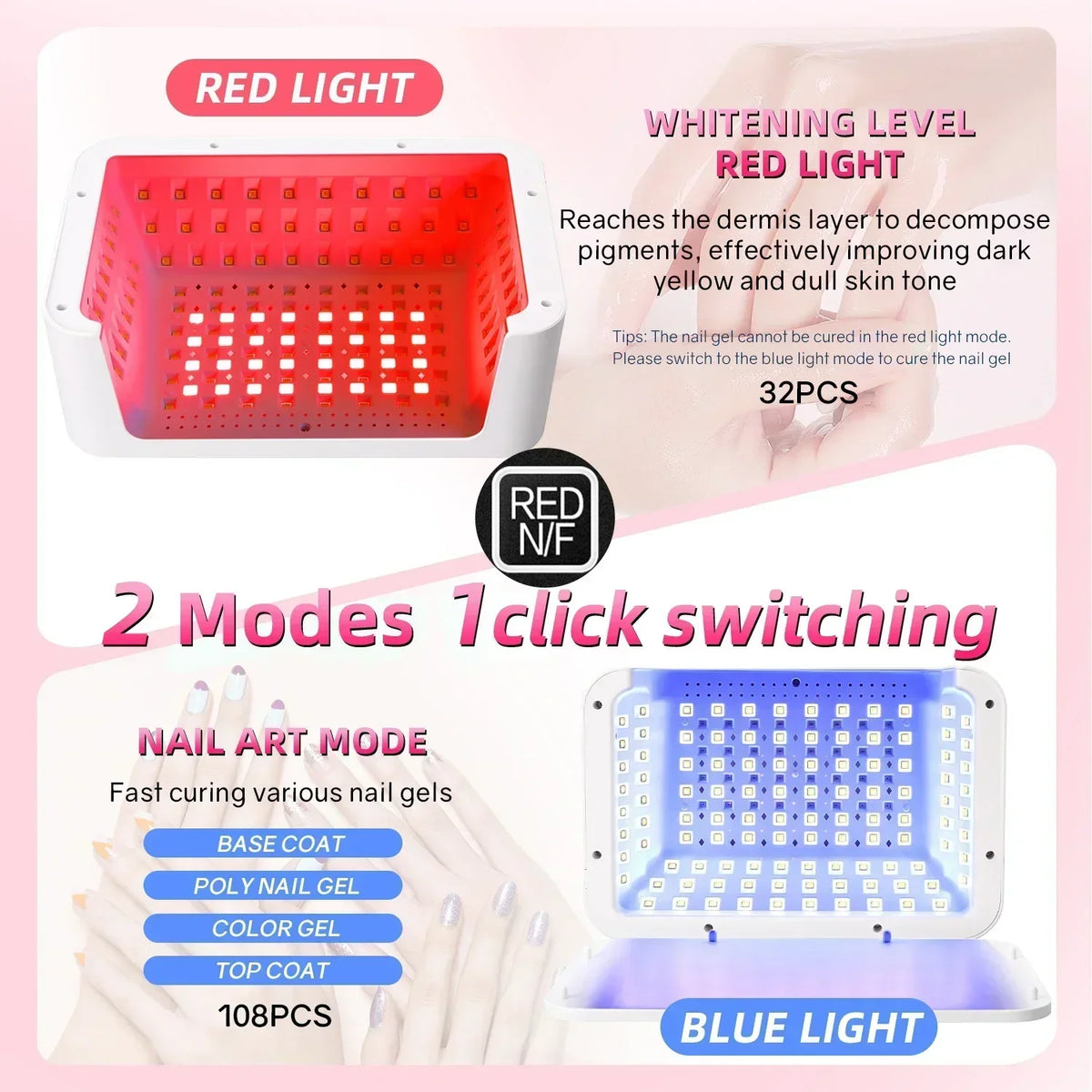480W Big Space UV LED Nail Lamp For Manicure Lamp Drying Gel Nail Polish 140LEDS Nail Dryer With LCD Screens Salon Tools