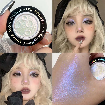 Monochrome Glitter Highlighter Powder Palette Lasting Polarized Shimmer Contour Illuminator Brighten Highlight Makeup Cosmetics