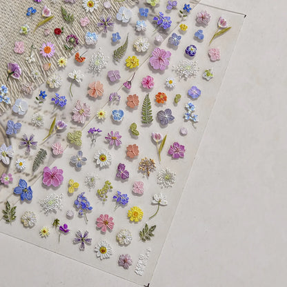 1pcs Dream Flower Window Shell Light Nail Art Stickers Japanese Flower Self Adhesive Stickers Press On Nails Decoration Decals