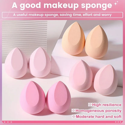 8Pcs Pink Makeup Sponges - Hydrophilic Latex-Free Blenders for Foundation/Powder/Cream | Beginner-Friendly Pro Airbrush Finish