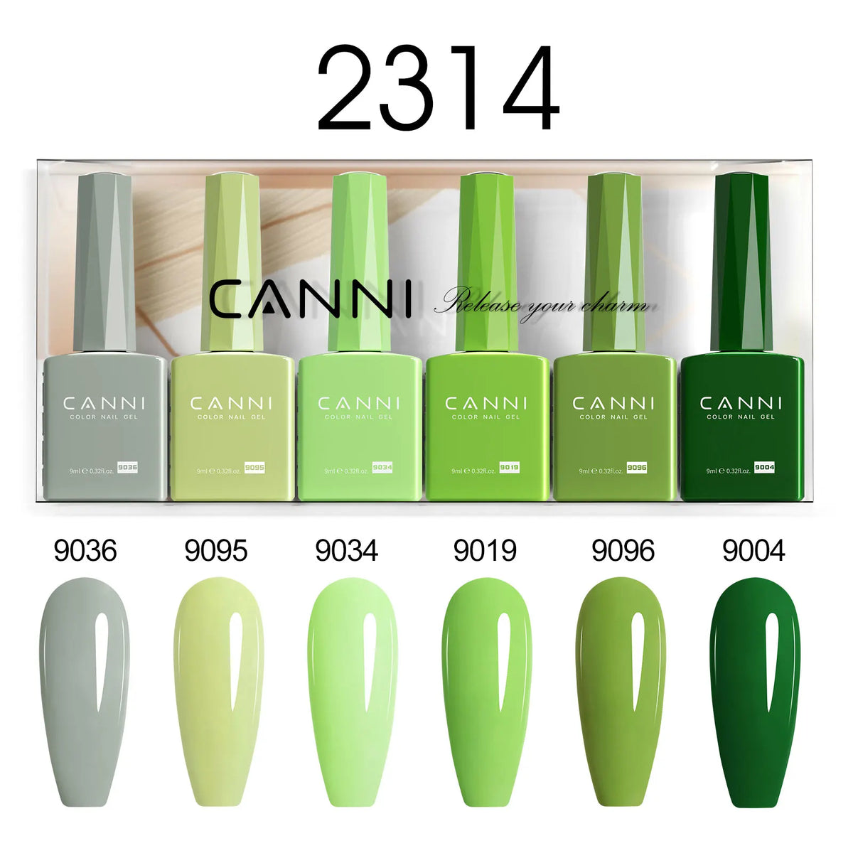 6pcs*9ml CANNI Nail Gel Polish Kit HEMA FREE Jade Jelly Nude Jelly Pink VIP Kit Christmas Gift French Nail Design Natural Color