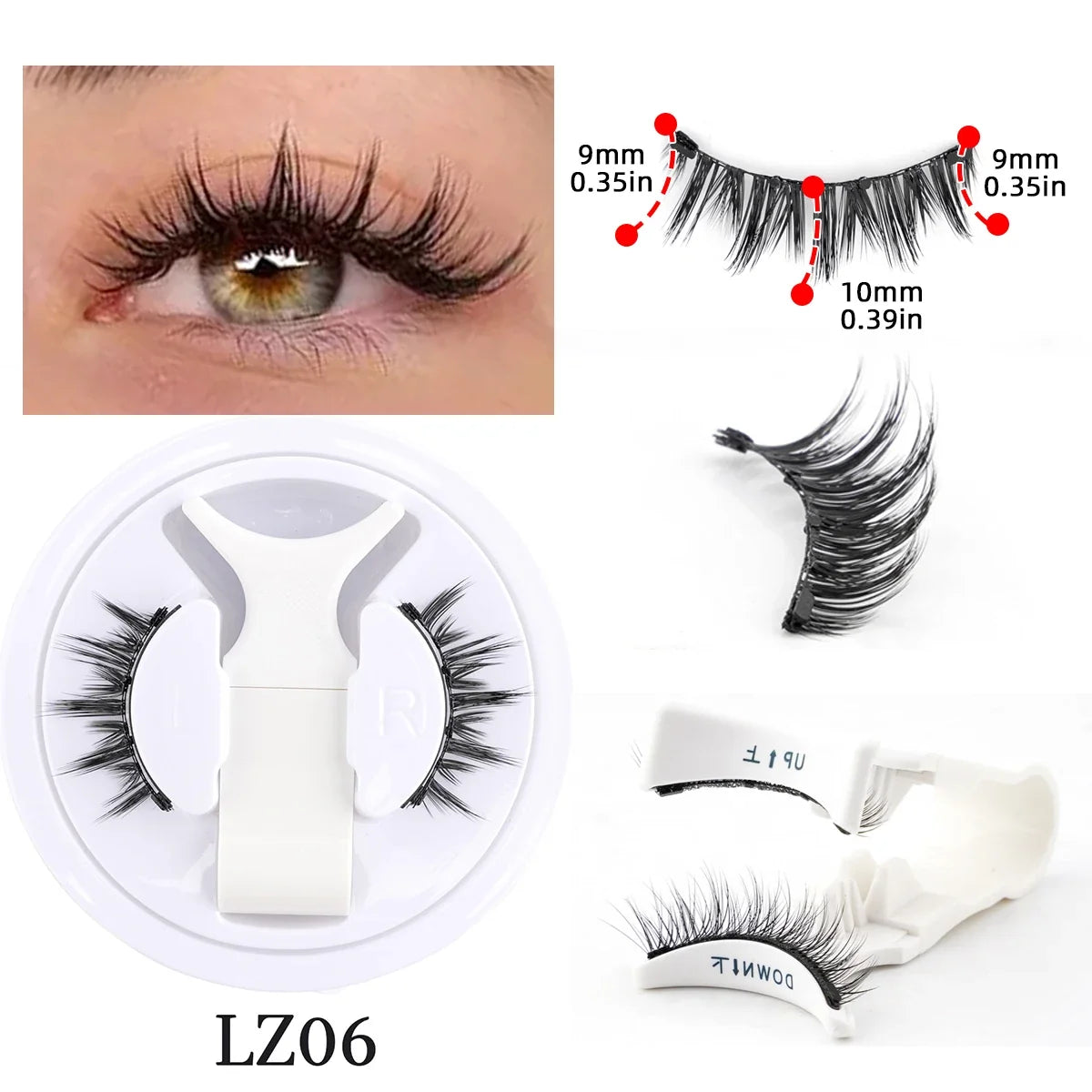 Magnetic Eyelashes 1/2 Pairs Handmade 3D Mink Lashes Reusable False Eyelashes Set Natural Long Fake Eyelash Makeup Tweezers Tool