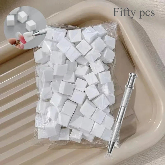 25/50/100Pcs Square Nail Art Sponge Set Gradient Nail Brushes Gel Polish Design Nail Sponge Grab Pen Manicure Supplies 229w