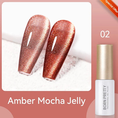 BORN PRETTY 10ml Sliver Carat Mirage Reflective Glitter Gel Nail Polish Sparkling Ultra Shine Soak Off UV Nail Art Gel Varnish