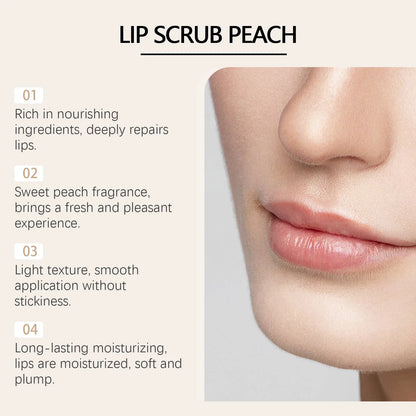 Peach Lip Care Scrub Lip Balm Cream Exfoliating Moisturizing Nourish Skin Repair Fine Lines Dead Skin Smooth Skin Care Hydrating