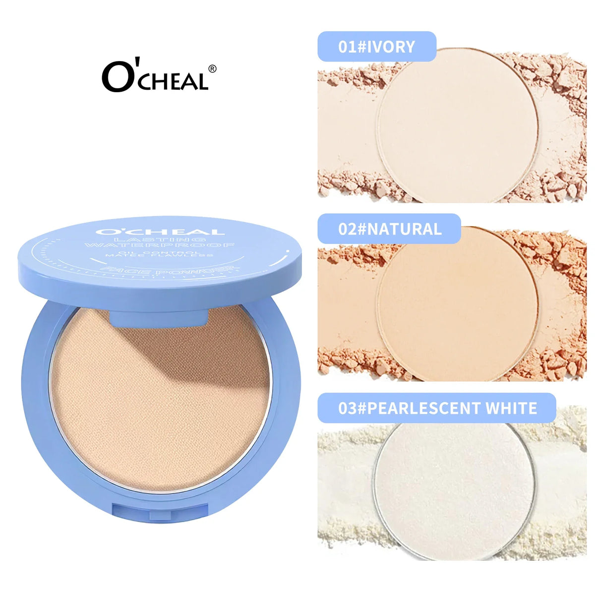 Ocheal Matte Face Setting Powder Oil-control Lightweight Radiant Foundation Pressed Powder Face Full Coverage Makeup Cosmetic