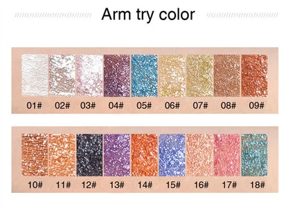 New Make Up Liquid Eyeshadow Waterproof Glitter Pigments Purple Gold Metalic Women Beauty Gel Eye Shadow Cream 18 Colors Makeup