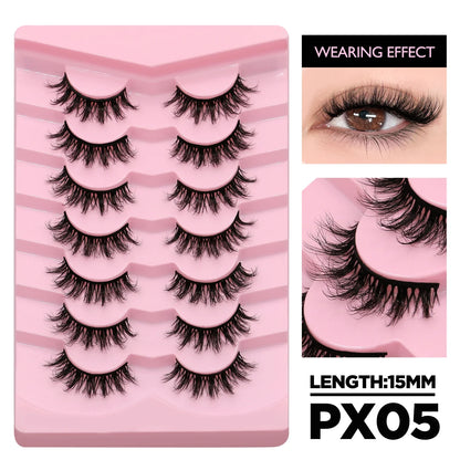 Cat Eyelashes Fluffy 3D Mink Eyelashes Natural Look False Lashes for Daily Party Wedding Lightweigh Reusable Makeup