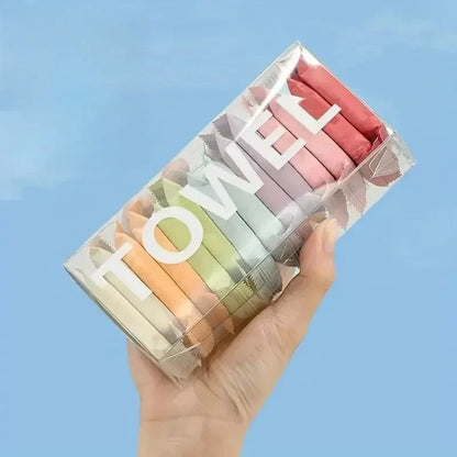 14pcs Disposable Portable Travel Towels Thickened Compressed Face Cleansing Beauty Square Washcloths for On-the-Go Hygiene