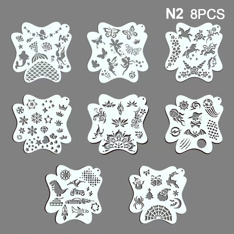 Stencils For Body Painting Face Art Stamps Temporary Tattoos Reusable Stencils Plastics