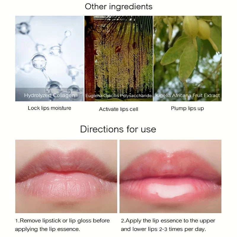 Extreme Volume Lasting Moisturizing Lip Plumping Gloss - Nutritious Mineral Oil Formula Lip Enhancer Liquid Makeup Fuller Lips