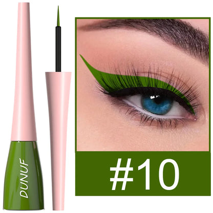Matte Dark Green Liquid Eyeliner Pencil Waterproof Makeup Colorful Liquid Eye Liner Ultra-thin Long-Lasting Quick-Dry Eye Liner