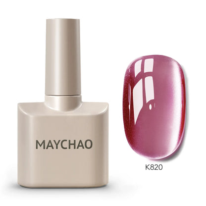 MAYCHAORomantic Galaxy Cat Eye Gel Nail Polish With Magnet Soak off UV Holographic Magnetic Rainbow Gel Polish for Nail Manicure