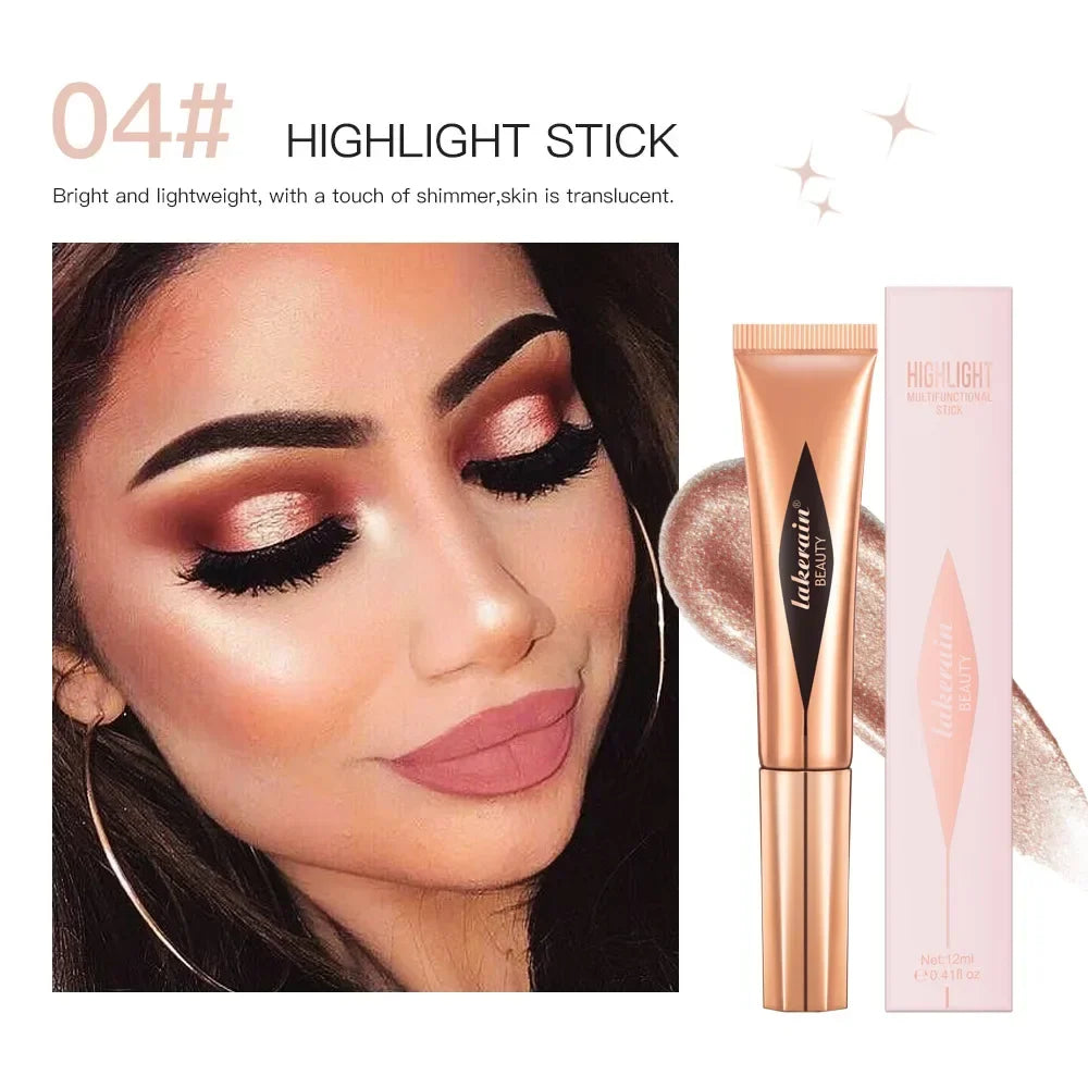 Multifunctional Makeup Pen Liquid Blush Bronzer Contouring Highlighter Pearlescent Fine Flash Sponge Tip Beauty Cosmetics Stick