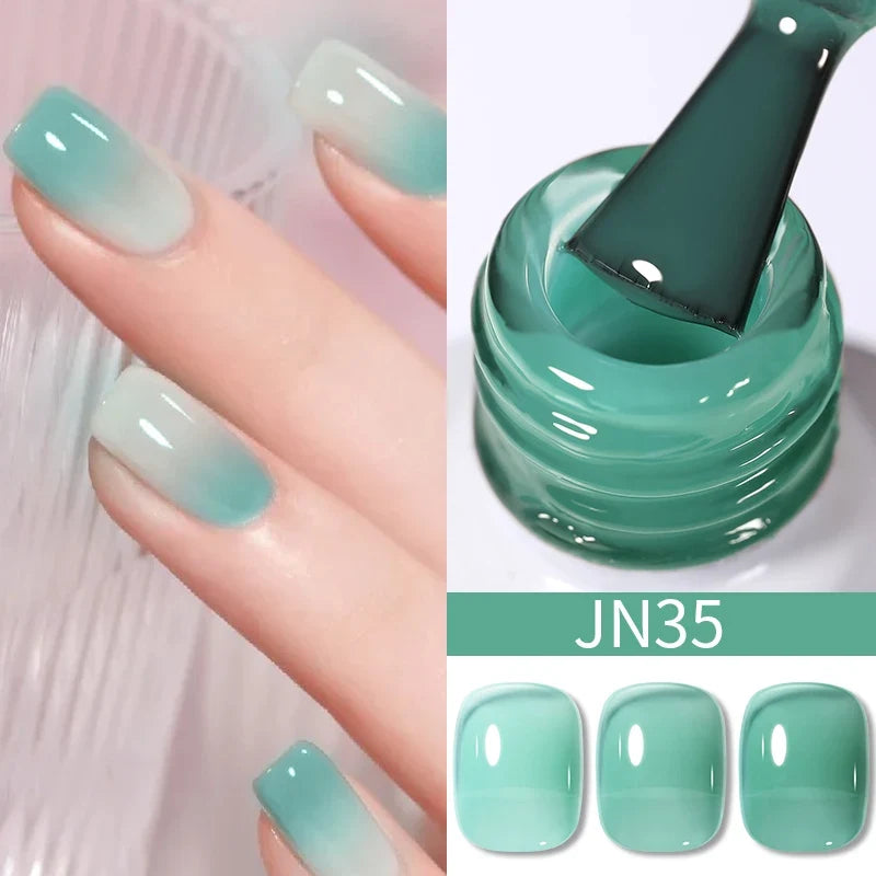 BORN PRETTY 10ml Blood Red Jelly Gel Nail Polish Halloween Nails Art Gel Polish Sheer Translucent Nail Gel for Winter Manicure